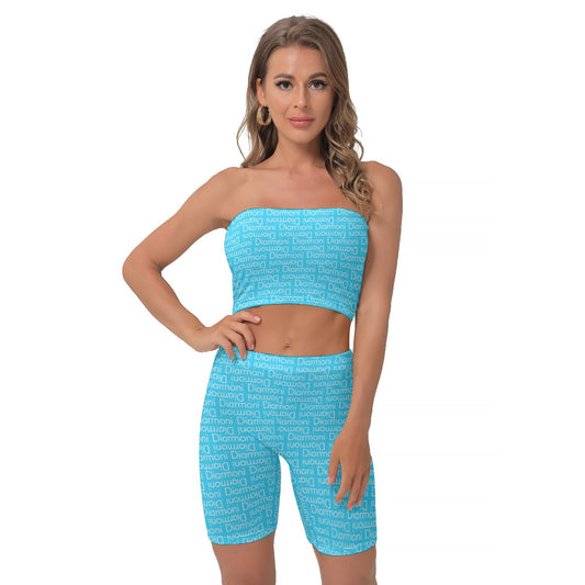 Blue mirror sports suit